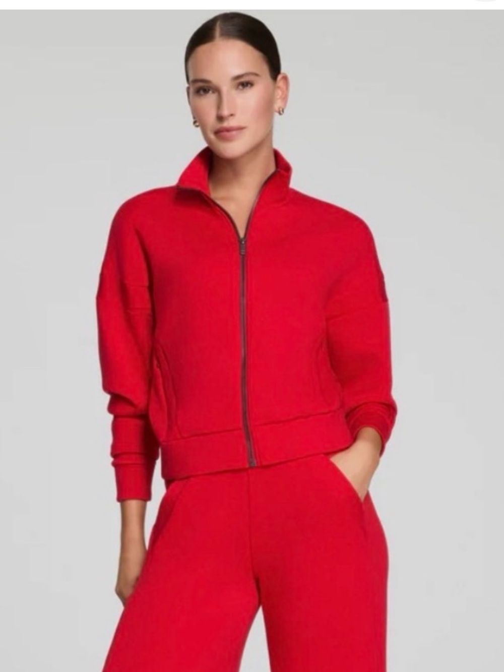 NWOT SPANX AirEssentials Red full zip jacket medium